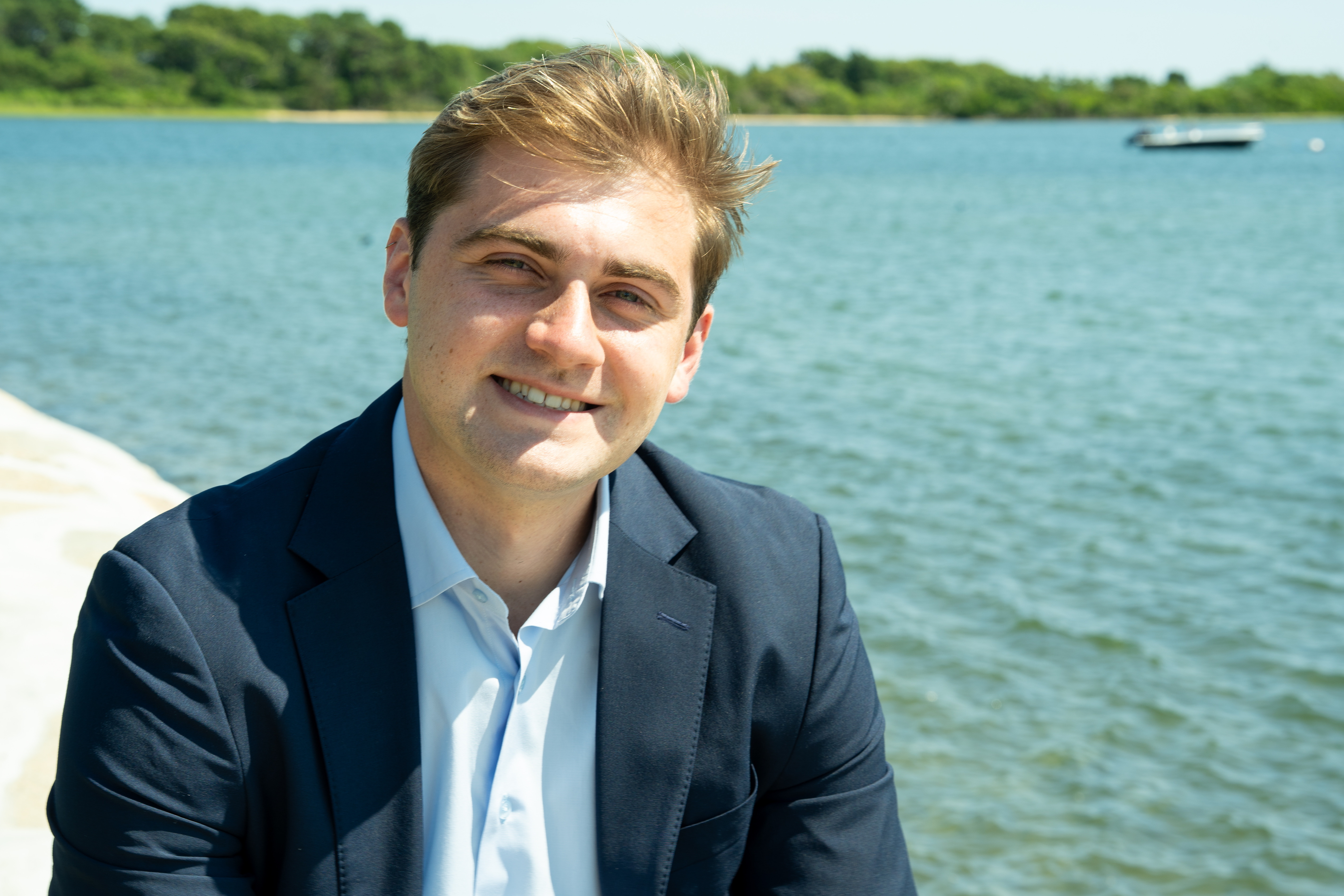 Jack Richardson on the shore in Falmouth