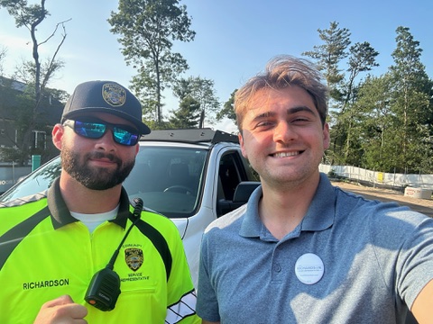 Jack Richardson with a Falmouth first responder